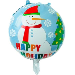 5 Pcs Kerst Decoratie Ballonnen, Santa Sneeuwpop Ronde Ballonnen, Kerst Party Helium Vliegende Ballonnen