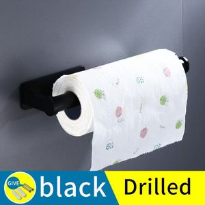 Toiletpapier Houders Zwart Wandmontage Badkamer Lijm Pasta Keuken Roll Tissue Houder Dispenser Thuis Gadgets