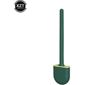 Novel Ademend Wc Borstel Water Lekvrije Met Base Siliconen Wc Platte Kop Flexibele Zachte Haren Borstel Met Sneldrogend