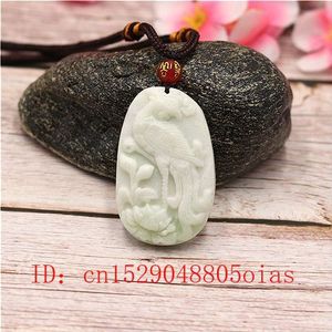 Natuurlijke Witte Chinese Jade Phoenix Hanger Bloem Ketting Charm Sieraden Mode Accessoires Gesneden Amulet Voor Vrouwen