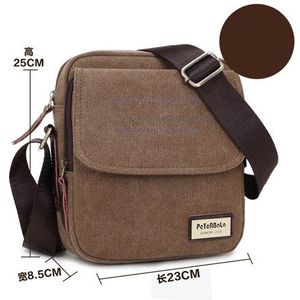 Mannen Messenger Bag Canvas Vintage Schoudertassen Casual Mode Kleine Heren Tassen