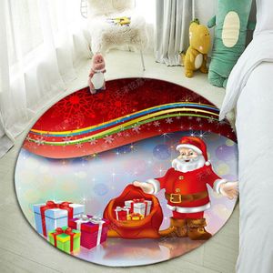 Kerst Mat Kerstman Tapijt Vrolijk Kerstfeest Decor Voor Thuis Sneeuwpop Xmas Floor Mat Ronde Kerst Deurmat Jaar