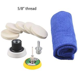 SPTA 2 "(50mm) Vilt Buff Polijsten Pad, microvezel Handdoek met 5/8 "-11 Draad Boor Adapter en