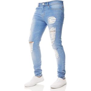 Mannen gat slanke voeten jeans mode persoonlijkheid Slanke Biker Zipper Denim Jeans Skinny Verzwakte Broek Verontruste Rip Broek 5.29