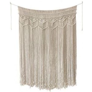 Katoen Nuttig Beige Boho Geweven Wanddecoratie Wandtapijt Vintage Macrame Gordijn Vakmanschap Voor Bruiloft