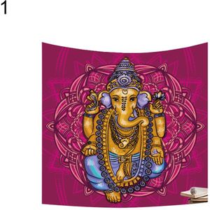 Tapestry 59X51 Inch India Olifant God Ganesh Yoga Opknoping Tapijt Home Decoratie