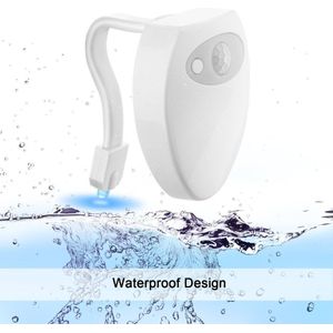 Usb Oplaadbare Wc Lamp Smart Nachtlampje Pir Motion Sensor 8 Kleuren Backlight Voor Toiletpot Badkamer Led Wc Licht