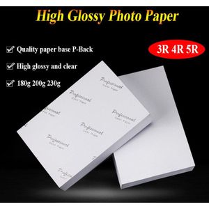 3R 4R 5R Fotopapier P-Back 100 Vel Inkjet Printer Hoge Glossy Fotografische Gecoat Afdrukken Papier