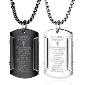 Religieuze Christian schrift Christelijke Jezus Titanium Kruis Ketting Rvs Zwart Gebed Cross Hangers Mannen Sieraden