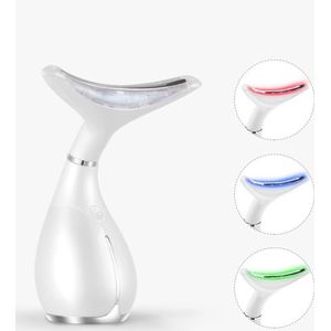 Facial Neck Massager Apparaat Dubbele Kin Hals Rimpels Remover Skin Lifting Led Photon Light Verwarming Therapie Nek Massager