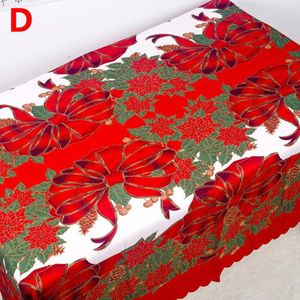 150X180Cm Kerst Tafelkleed Polyester Stof Rechthoekige Santa Stofdicht Tafel Cover Voor Jaar Woondecoratie