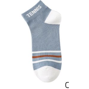 Koreaanse Mode Student Sport Deodorant Zweetabsorberende Boot Sokken Gestreept Blauw Wit Losse Lente Herfst Sokken