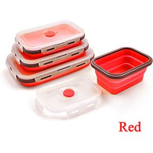 3pcs Silicone Inklapbare Lunchbox Voedsel Opslag Containers Magnetron Vriezer Veilig Lunchbox Outdoor Picknick Reizen Containers