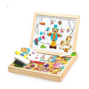 100 + Stuks Houten Magnetische Puzzel Figuur/Dieren/Voertuig/Circus Tekentafel 5 Stijlen Doos Educatief Speelgoed