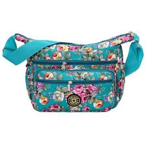 Bloemen Schoudertas Afdrukken Rose Messenger Bag Landelijke stijl 100% Katoen Canvas Crossbody Tas voor Vrouwen Lichtgewicht Leuke Hobos