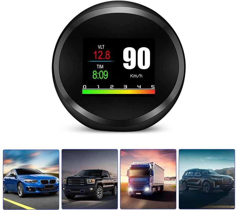 GEYIREN - OBD2 Hud - Digitale Snelheidsmeter - 1.8 Inch - Smart Diagnostic Tool