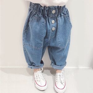 Peuter Kinderen Broek Lente Zomer Kids Jeans voor Jongens Elastische Taille Losse Stijl Meisjes Jeans 2 3 4 5 6 7 jaar Broek