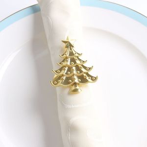 6/Pcs Kerstboom Servetring Servet Gesp Kerst Tafel Ornament Papieren Handdoek Ring