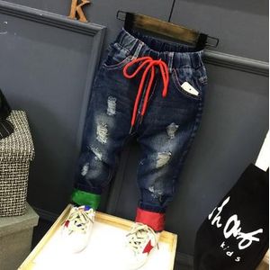 Lente en Herfst kinderen Jongens Casual Jeans Gat Comfortabele Rechte Broek Kinderkleding Skelet Broek Jongen jeans