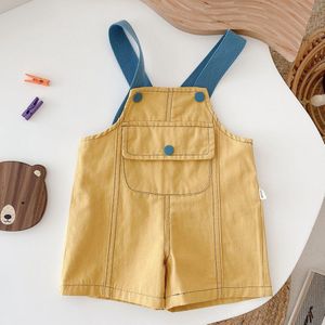 Kids Overalls Zomer Katoen Effen Kleur Unisex Baby Jongen Meisje Jumpsuit Losse Casual Baby Kleding