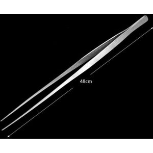 Rvs 48Cm Pincet Gebogen Rechte Feeding Tool Voor Reptiel Schildpad Hagedis Kikker Spider