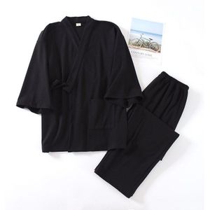 Herfst Winter Japanse Stijl Badjas Non-Gedrukt Heren Kimono Robe Sets Verdikte Warmte 200Kg Kan Dragen Dralon Thuis service