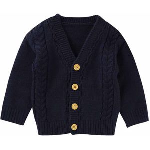Kinderen Truien Toevallige Zwarte Gebreide Jassen Voor Baby Jongens Volledige Mouw Peuter Kids Vest Kleding Infantil Knitwear