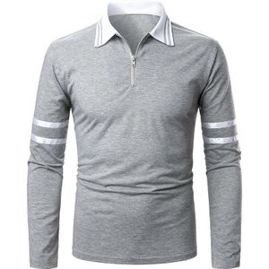 Mannen Polo Mannen Lange Korte Mouw Polo Shirt Pure Kleur Rits Polo Kleding Herfst Streetwear Casual Mode Mannen Tops