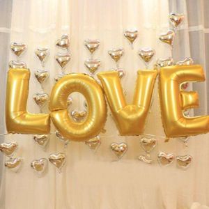 40 inches Roze & Plue Liefde Brief Folie Ballonnen Wedding Decorations Goud Zilver LIEFDE Helium Ballon Party Globos Lucht ballon