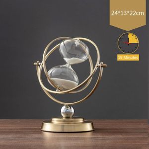 Metalen Zandloper Klok Home Decoratie Roterende Globe Zandloper Ornament Kantoor Woonkamer Winkel Creatieve Tafel Decoraties Kunst