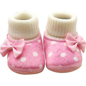 Baby Meisje Laarzen Winter Pasgeboren Warme Platte Schoenen Elastische Slip op Zachte Katoenen Booties Zachte Zool Pluche Kindje Snowboots