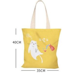 Japanse Kleine Verse Canvas Dames Schoudertas Cartoon Leuke Kat Tote Bag Canvas Tas Student Doek Bag