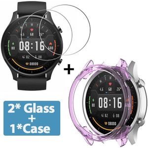 2 + 1 Protector Case + Screen Protector Voor Xiaomi Kleur Smart Horloge WT06 Soft Tpu Beschermhoes Shell Gehard glas Film