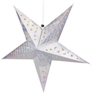 1 Stk/set 45 Cm Shiny Star Papier Lampenkap Lantaarns Ster Vorm Party Decor Craft Voor Bruiloft Party Kerst Lampenkap Decoratie