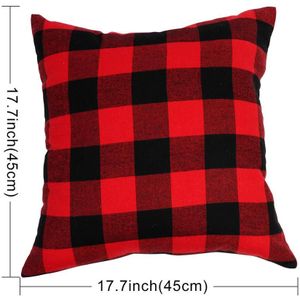 OurWarm Vrolijk Kerstfeest Decoraions voor Thuis Buffalo Plaid Kussenhoes Jaar Tafelloper Lumberjack Verjaardag Feestartikelen