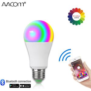 15 W Ampul LED E27 Slimme Lamp Draadloze Bluetooth 4.0 Afstandsbediening 85-265 V RGBW 20 Modi multi Kleur Nacht Lampen