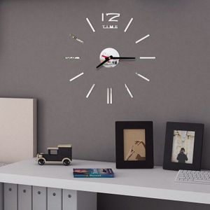 Grote 3D Moderne Frameloze Wandklok Stijl Horloge Uur Kamer Spiegel Oppervlak Sticker Groot Aantal Horloge Thuis Analoge Diy Art decor