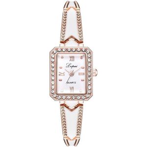 Lvpai Brand Luxe Rhinestone Rechthoek Horloges Vrouwen Quartz Armband Horloges Dames Dressrose Gouden Klok Relogios Kol Saati