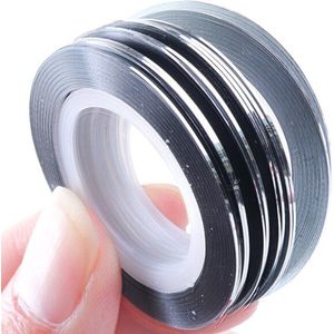 0.5Mm Goud Zilver Striping Tape Lijn Stickers Voor Nagels Opslag Container Manicure Lijm Nail Art Decorations Gereedschap GL1009