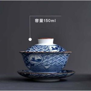 WIZAMONY Chinese jingdezhen Kung Fu Thee set blauw en wit gaiwan theepot theekopjes thee sets porselein theewaar Drinkware