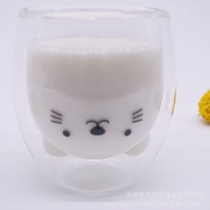 Mooie Panda Dubbele Wand Glazen Beker 250Ml Beer Glas Mok Creatieve Sap Glas Hittebestendig Mok Shot Glas