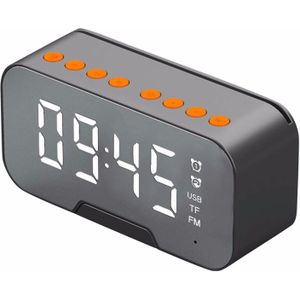 4 # Draadloze Bluetooth 5.0 Speaker Spiegel Wekker Met Telefoon Houder Functie Met Fm Radio Grote Led Scherm speaker