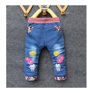 Jeans For a Meisjes Baby Lange Broek Borduren Libellen en bloemen Baby Broeken lente Zuigeling Meisjes Jeans Broek