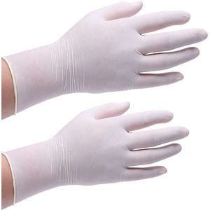 200 Stuks Wegwerp Handschoenen Witte Nitril Rubber Latex Handschoenen Voedsel Laboratorium Cleaning Dikke Handschoenen-100Pcs M & 100 stuks L