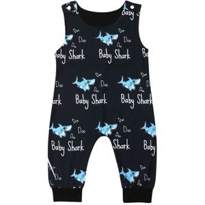 Een Stuk Leuke Pasgeboren Baby Jongens Kleding Mouwloze Shark Romper Jumpsuit Overall Outfit Zomer Mouwloze Katoenen Kleding