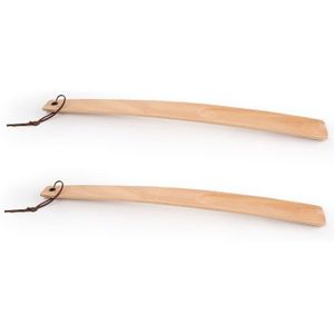 1Pc 38Cm Professionele Houten Schoenlepel Flexibele Lange Steel Schoenlepel Nuttig Shoe Lifter Professionele Schoen Lepel Hangen Thuis gereedschap