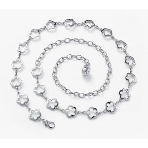 Unieke Liefde Bloem Goud Zilver Ketting Riem Vrouwen Mode Metalen Shiny Riemen Vrouwelijke Jeans Jurk Tailleband Brand 2022