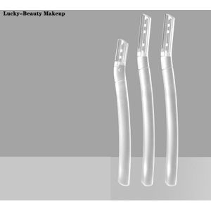 3Pcs Transparante Wenkbrauw Trimmer Pro Veilig Scheren Scheermessen Grote Maat Blade Vrouwen Gezichtsverzorging Hair Removal Tools Make Scheerapparaat mes