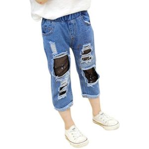 Baby Denim Stretch Jeans Baby Kinderen Kleding 2-13T Pasgeboren Meisjes Kids Casual Ripped Korte Broek Broek