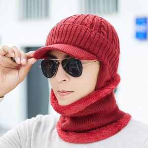 Unisex Mannen Vrouwen Winter Warm Hat Nek Warmer Ambachten Knit Visor Beanie Fleece Gevoerde Ear Flap Cap-Opk